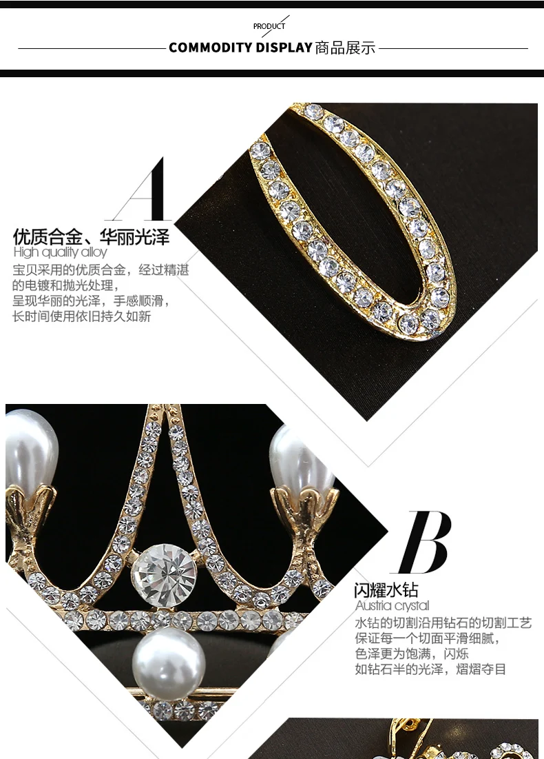 HapiBuy Bridal Wedding Jewelry Set Necklace Earrings Rhinestone Tiaras Crown (4)