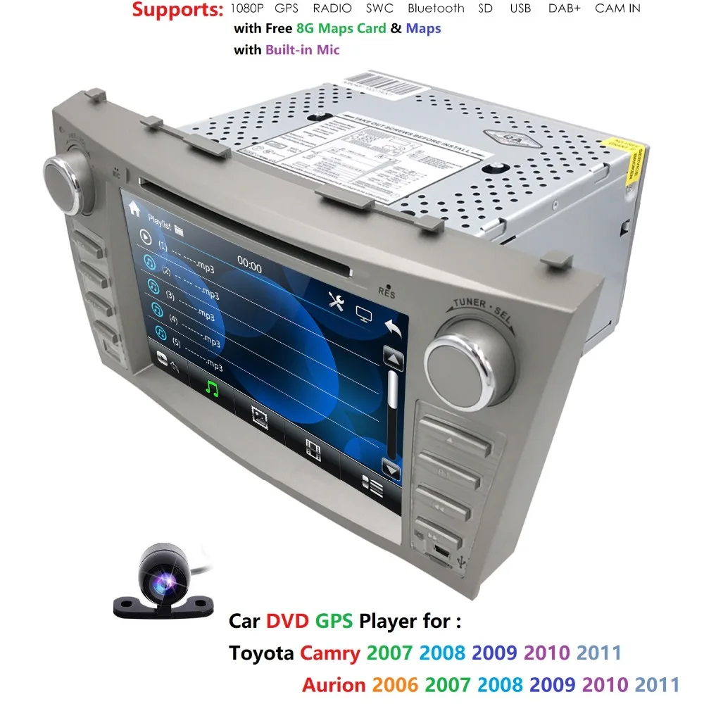 Cheap Car DVD Player GPS Navi BT Auto Radio For Toyota Camry 2007 2008 2009 2010 2011 Aurion 2006 8 Inch 2 Din RDS DTV AUX USB SWC BT 4