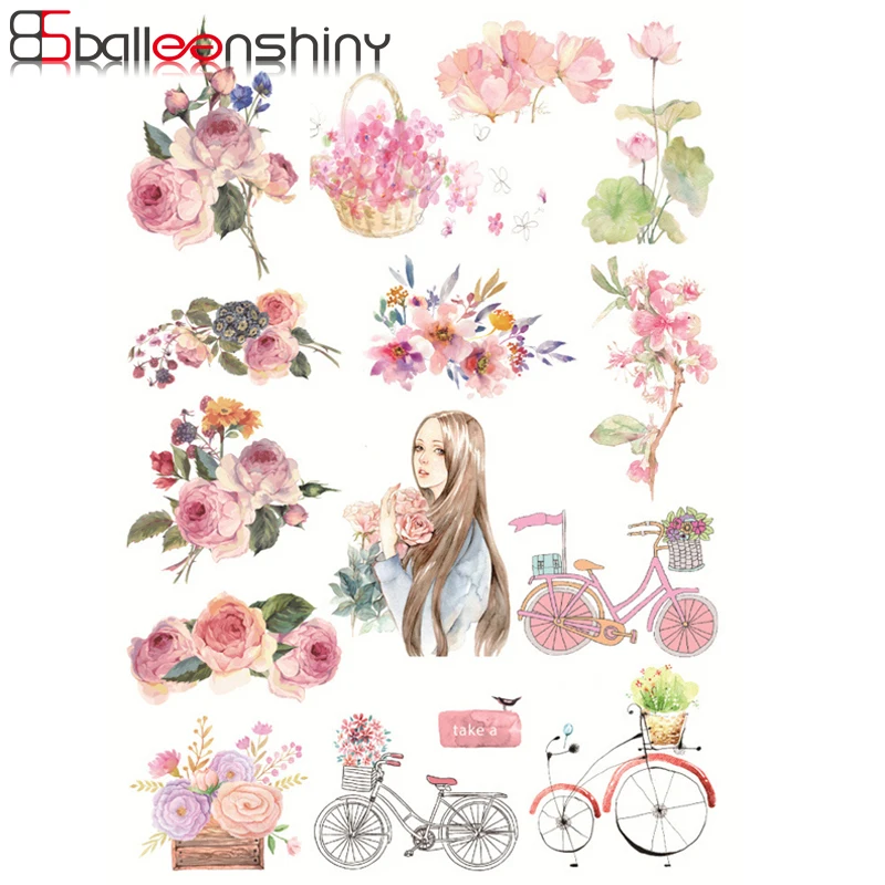 

BalleenShiny Fresh Flowers Stickers Baby Toys DIY Decorative Sticker Craft Photo Album Ornament Lovely Cute Diary Flower Sticker