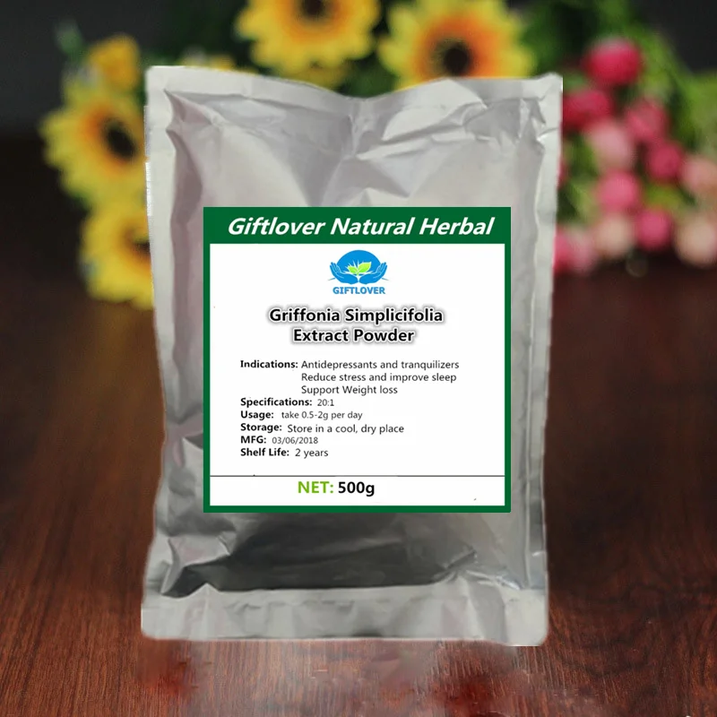 5-HTP дополнение чисто Griffonia Экстракт Griffonia simplicifolia порошок, снять стресс и улучшает сон, анти-депрессии, высокого качества 5htp