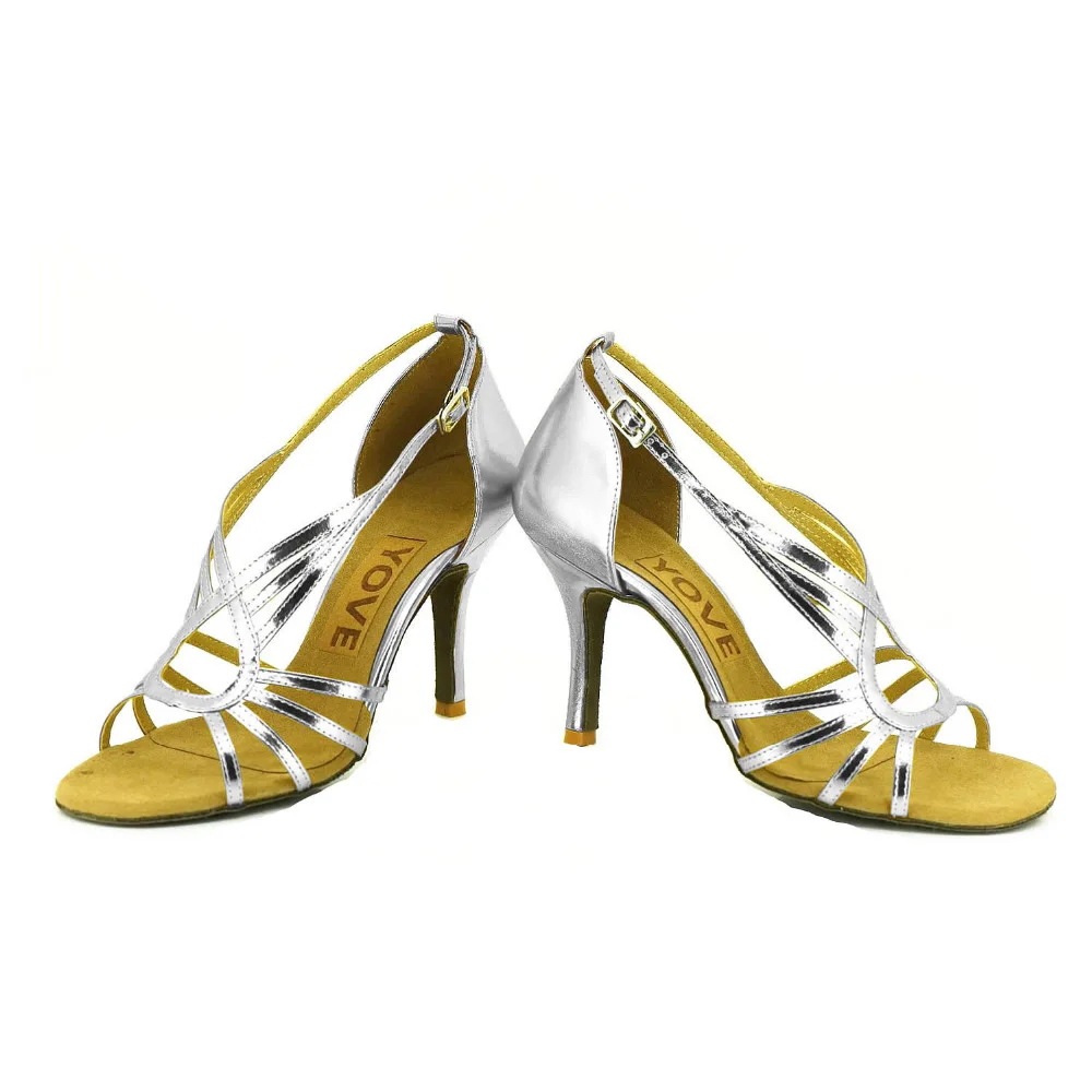 YOVE Dance font b Shoes b font PU Women s Latin font b Salsa b font