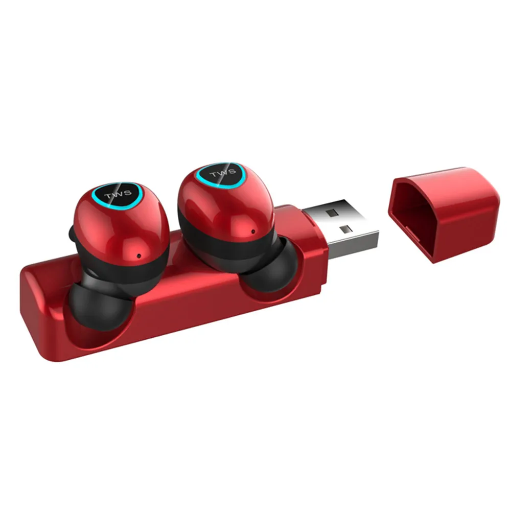 

TWS M8 Hi-Fi Stereo Headset Red Mini Wireless Bluetooth 5.0 Earphone Noice Cancelling True Wireless Earbuds Sport Earphones
