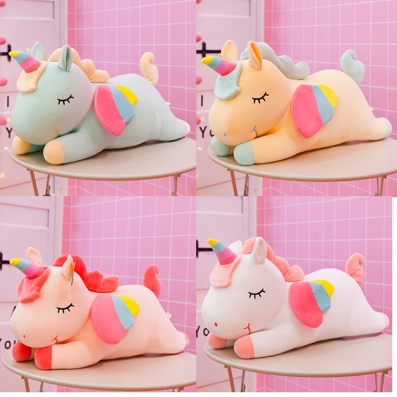 

Kawaii Horse Lying Unicorn Soft Animal Gift Sofa Pillows Plush Stuffed Toys Children Birthday Cartoon Licorne Decoration Chambre