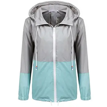 

2019 Winter Autumn Women's Long Sleeve Waterproof Raincoat Outdoor Hooded Rain Jacket Windbreaker Ladies Slim Zipper Coats S-2XL