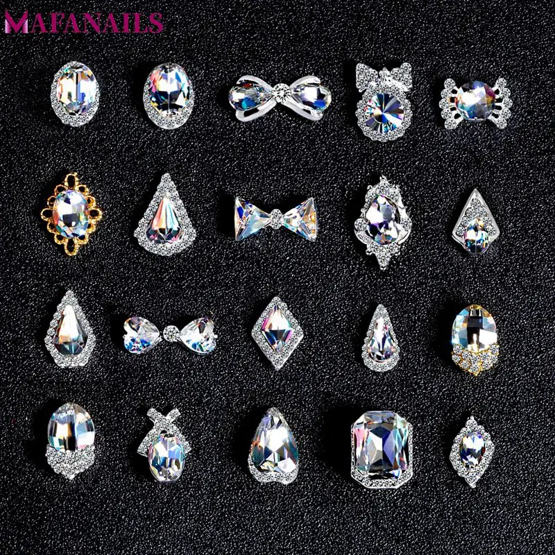 

10pcs/Lot Various Shape Nail Rhinestones Gems 3D Tips Nail Art Rhinestones Charms Manicure Nails Art Decorations 3074-3093#