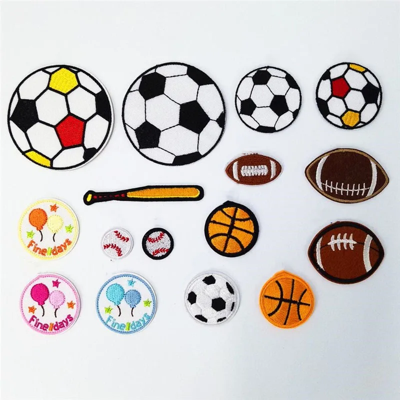 

Football Golf Baseball Patches Iron on Patches for Boy's Clothes Applique for Jeans Coat Dress Pants Accessories Cloth Sticker