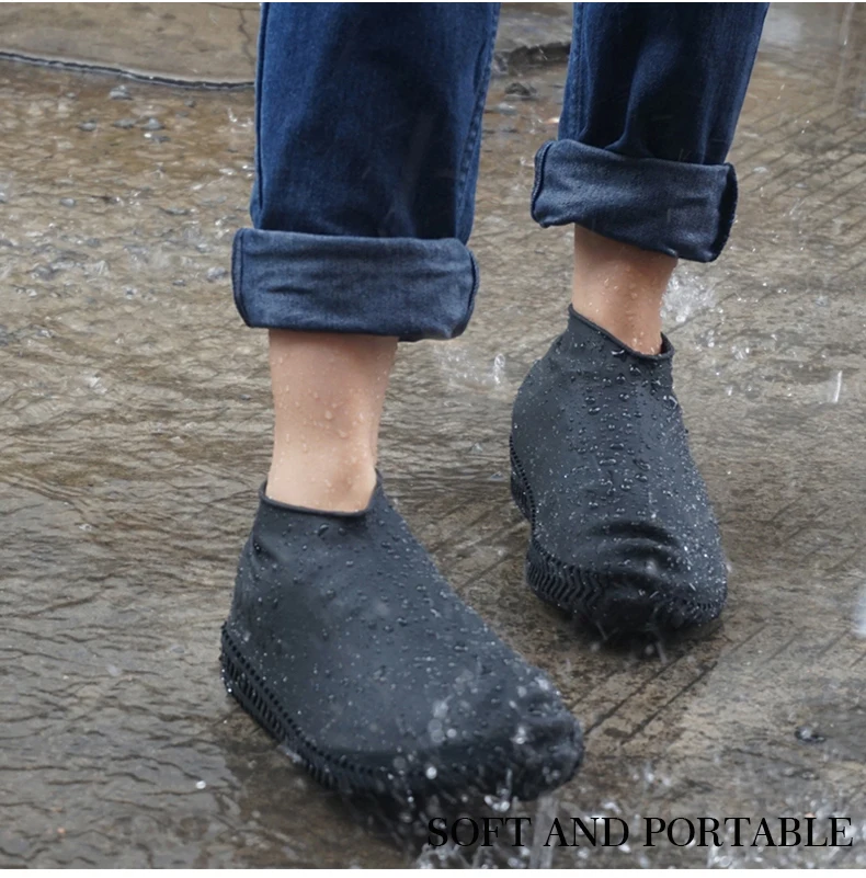 Силиконовые уличные Нескользящие водонепроницаемые бахилы; портативные непромокаемые сапоги; непромокаемая обувь для мужчин и женщин; подростковые противоскользящие бахилы