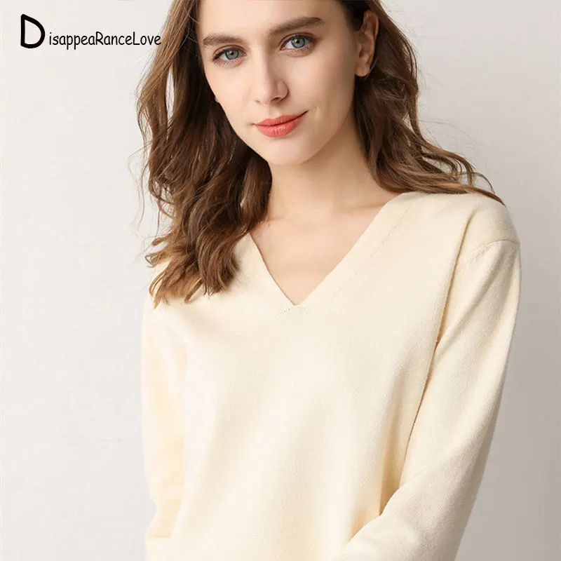 2019 Thick Soft Cashmere Large V-neck Sweaters and Pullovers Women Autumn Winter Jumper Sweater Female Top Knitted Brand 2019 Thick Soft Cashmere Large V-neck Sweaters and Pullovers Women Autumn Winter Jumper Sweater Female Top Knitted Brand