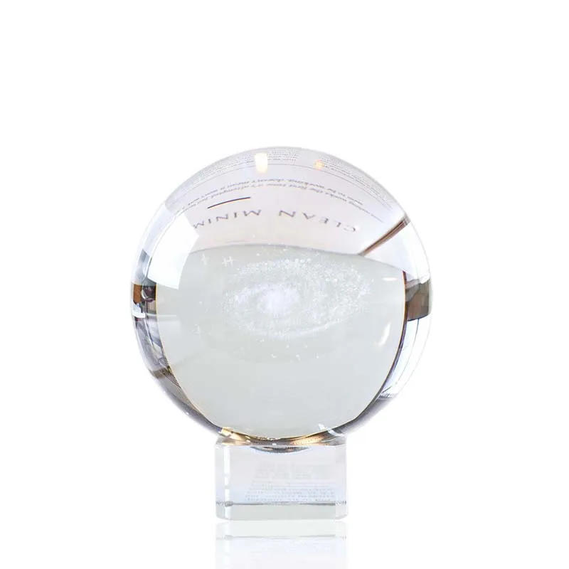 H& D 80 мм Глобус галактики миниатюры хрустальный шар 3D лазерная гравировка кварцевый стеклянный шар Сфера украшения дома аксессуары Подарки