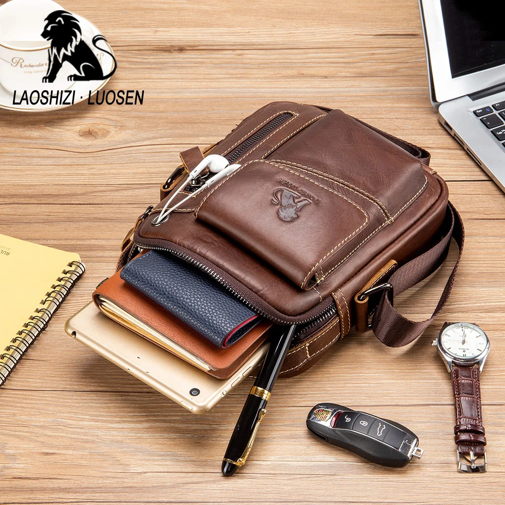  New Genuine Leather man Messenger Bags Vintage cow leather Small Shoulder bag for male men's Crossb - 33032610726