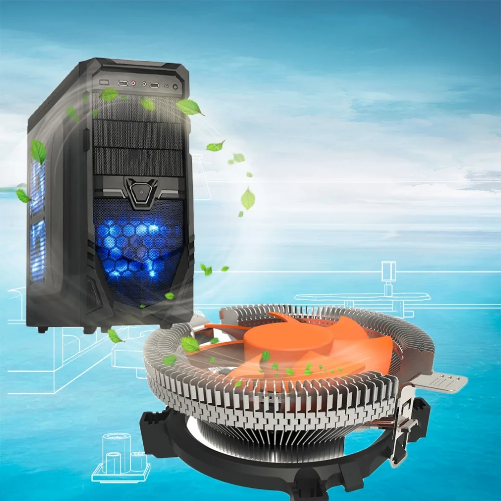 

Universal Multi Computer CPU Cooling Fan Cooler CPU Cooler Radiator For Computer For INTEL LGA775/1155/1156