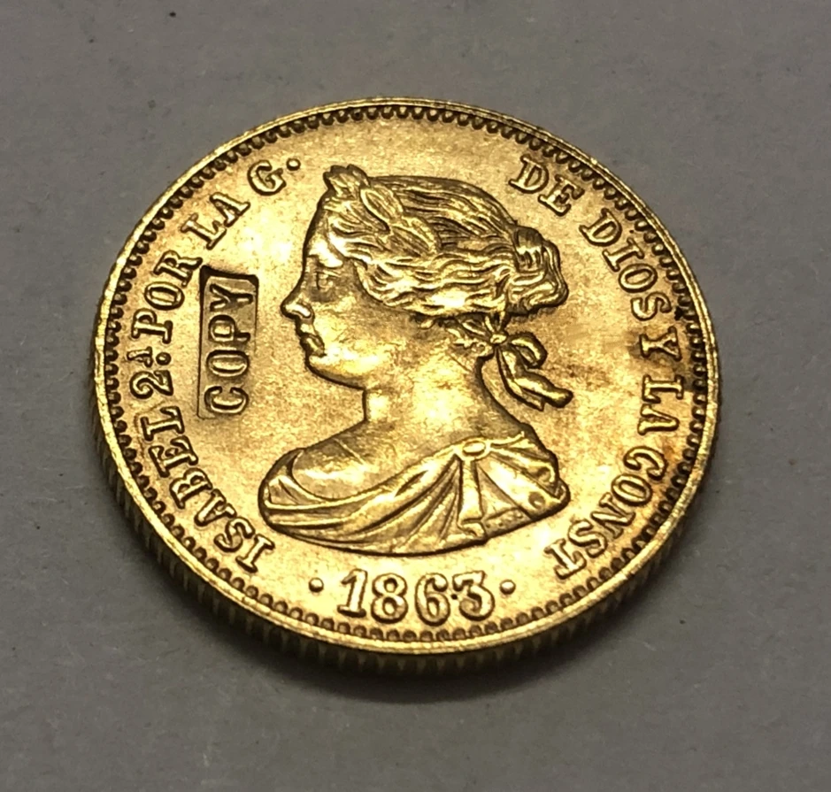 

1863 Spain 40 Reales-Isbel II Copy Coin