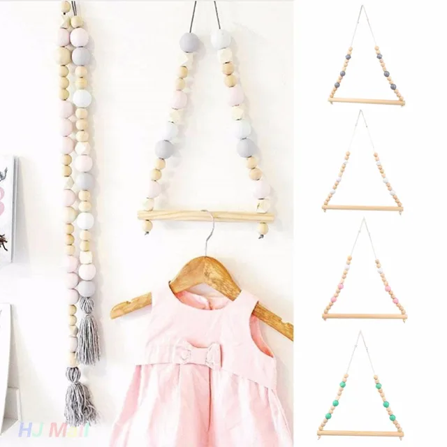 Nordic Style Wooden Clothes Rack Kids Room Wall Hanger Home Decor Nordic Style Wooden Clothes Rack Kids Room Wall Hanger Home Decor Wardrobe Single Pole