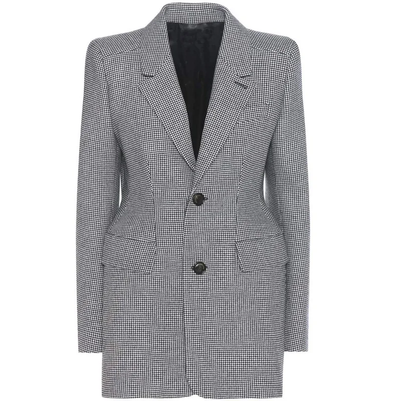 AEL Fashion Brand Plaid Women Blazer Long Sleeve Lapel
