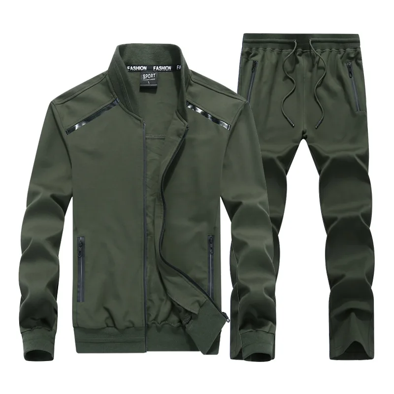 

Men Sports Suits Fashion Men's Sportswear Man Foreign Trade Suit Two-piece Jacket+pants Men Two Piece Set Big Size 7XL 8XL 9XL