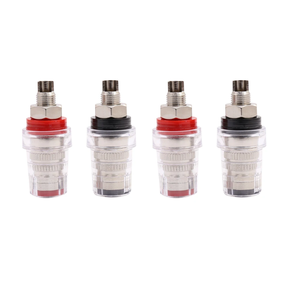 

Free shipping 4Pcs rhodium Plated Amplifier Speaker Terminal Binding Post Banana Plug Jack