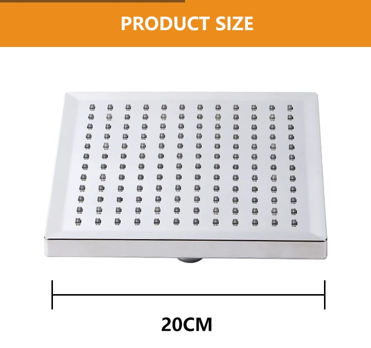 Zhang Ji светодио дный светодиодный свет водопад душевая головка квадратный 8 дюймов дождевая насадка для душа Красочный свет из нержавеющей