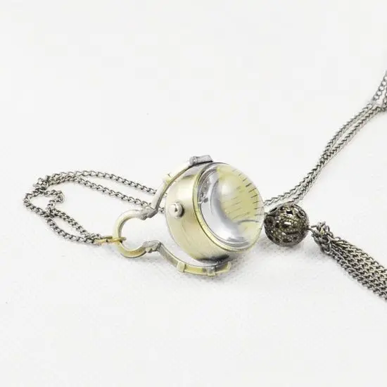 Винтажные латунные шаровые механические ожерелья карманные часы