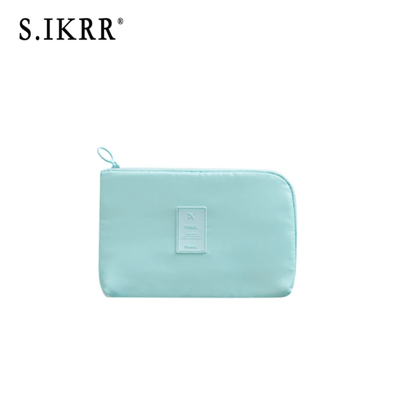 S. IKRR Женская портативная дорожная сумка, упаковка кубиков, многофункциональные аксессуары, Цифровое зарядное устройство, органайзер, маленькая сумка, многоцветная - Цвет: Style1-Blue