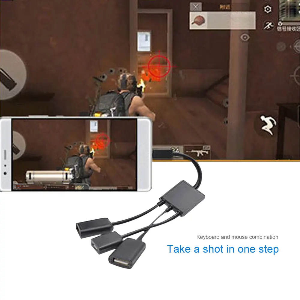 Kobwa Micro USB к 2 портовому 0 с 1 портовым микро зарядным концентратором OTG адаптер