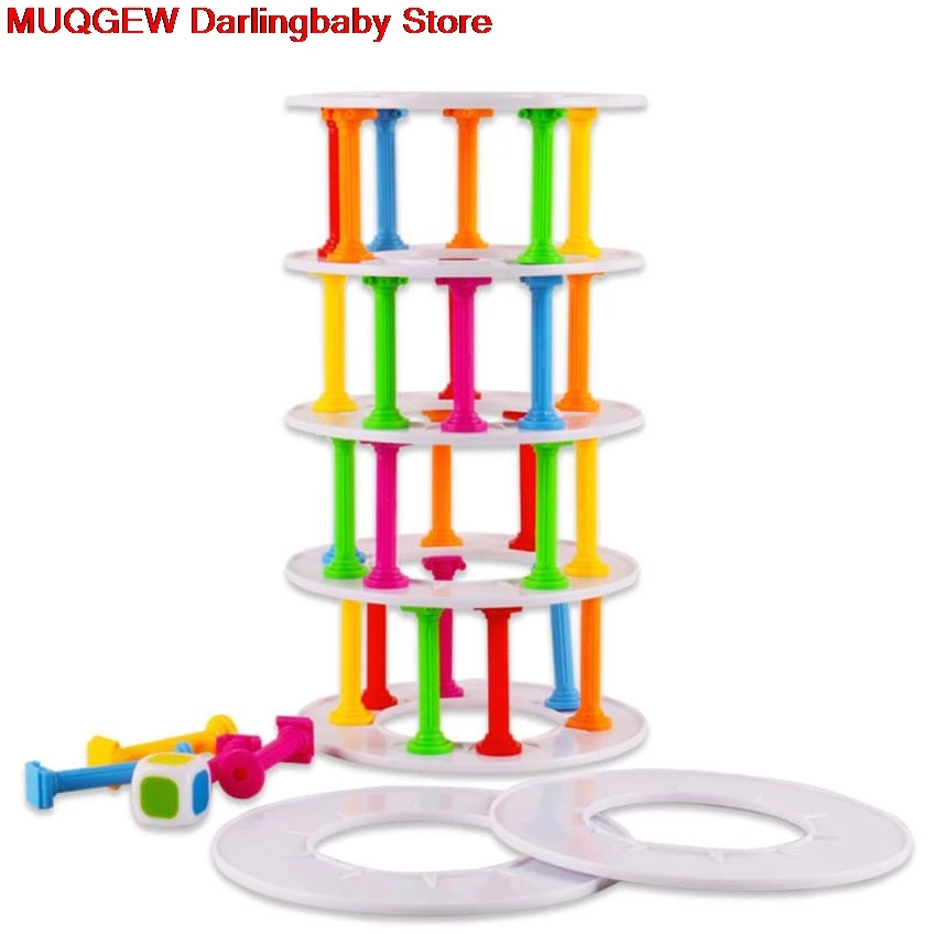 

Wobbly Tower Collapse Game Stacking Column Board Games Challenge Fun Funny Gadgets Novelty Interesting Toys For Children Gift