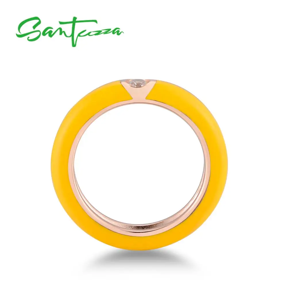 SANTUZZA, 925 пробы, серебряные кольца для женщин, цветные, эмалированные, стекируемые кольца вечности, кольца золотого цвета, хорошее ювелирное изделие ручной работы