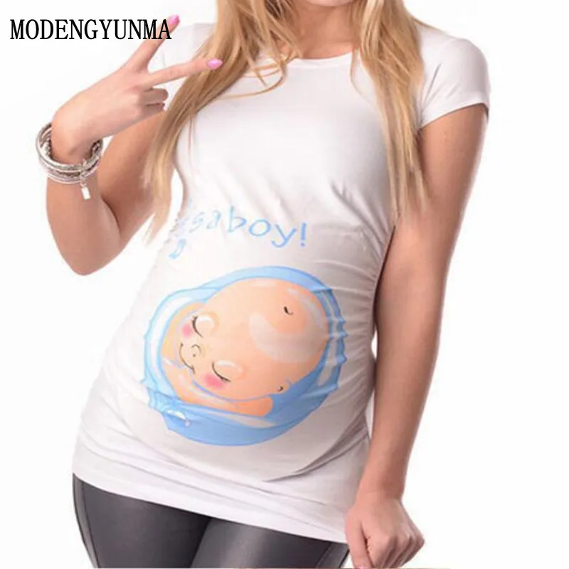MODENGYUNMA Maternity tops for pregnant women short sleeve pregnant t shirt with baby girl print tees funny pregnancy t-shirts MODENGYUNMA Maternity tops for pregnant women short sleeve pregnant t shirt with baby girl print tees funny pregnancy t-shirts