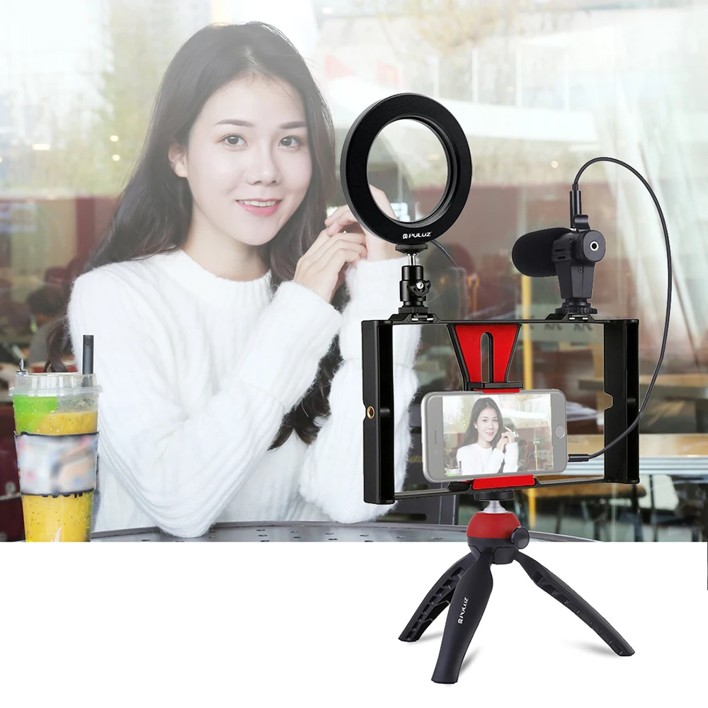 

4.6inch Round Fill Light Phone Video Tripod for phone tripod With microphone Live Mobile photography set High Quality Ring Light