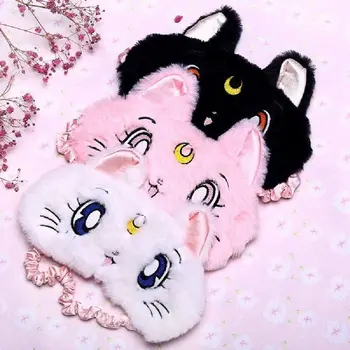 

1Pcs New Comfortable Cute Eye Mask for Rest and Sleep Cat Pattern Blinder Mask Travel Relax Aid Blindfold Hot Sale