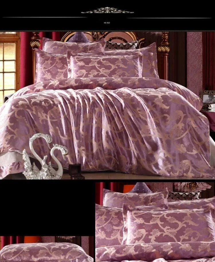 Великолепная Постельное белье 4 шт. качество атласа жаккардовые покрывала одежда покрывала и Стёганые одеяла king/Queen Размеры
