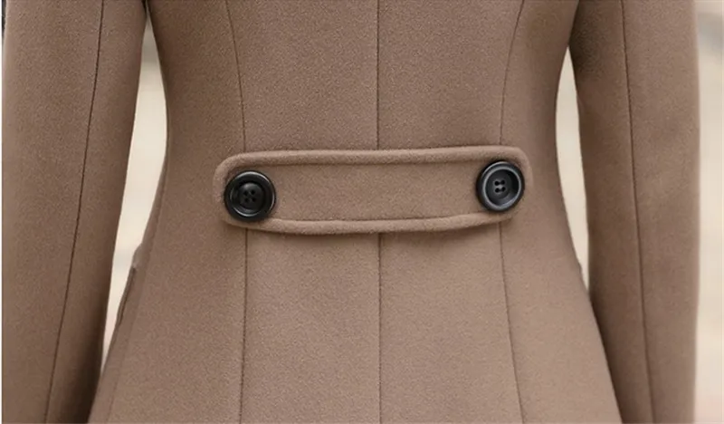 Осенне-зимнее Новое корейское Женское шерстяное пальто, женская тонкая Длинная утепленная шерстяная куртка, большие размеры, женские куртки, пальто, тренд 3XL A721