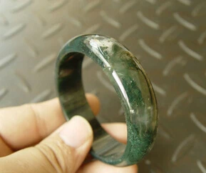 

xd 00980 100% Natural Green Moss Agate Aquatic Weeds Agate Jade Bangle Bracelet