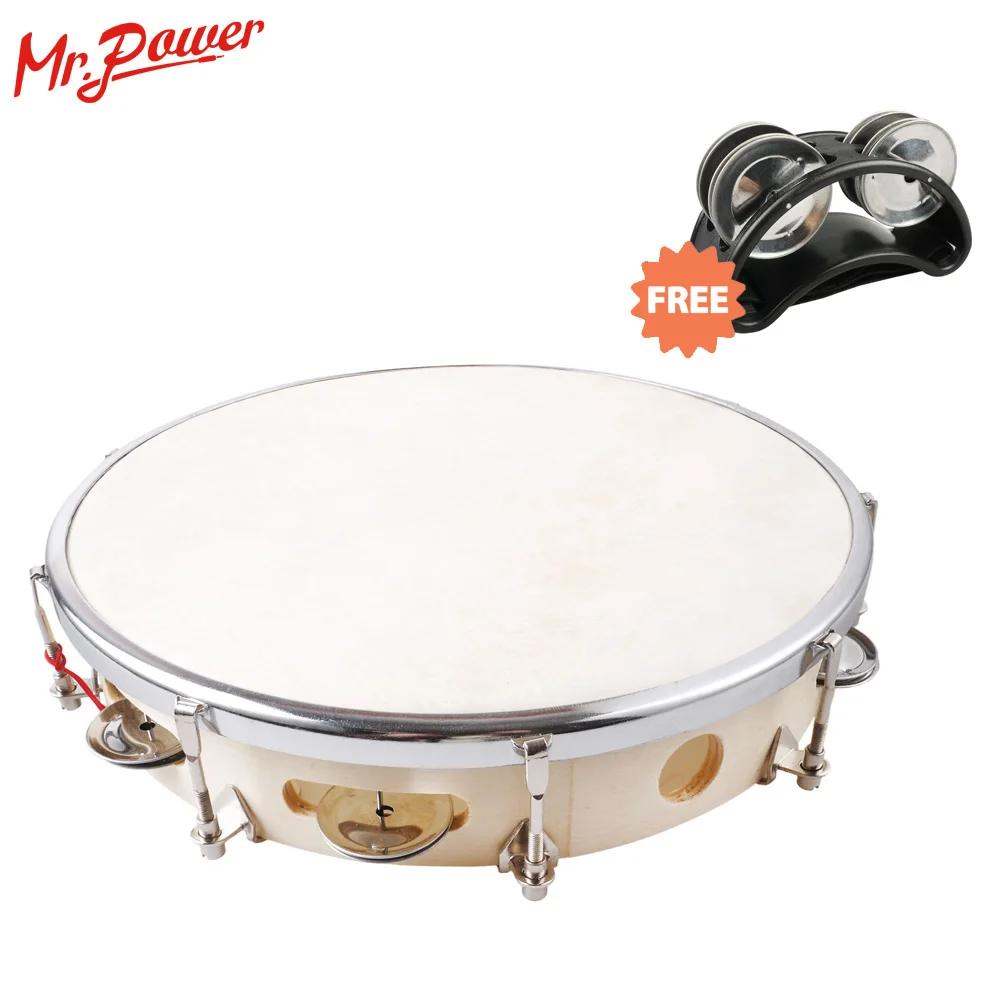 10 Inch Wooden Drums for Drums Tambourine Samba Brasil Wood Musical