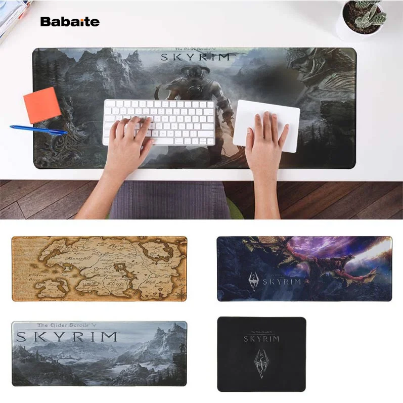 

Babaite High Quality the elder scrolls v skyrim Natural Rubber Gaming mousepad Desk Mat Rubber PC Computer Gaming mousepad