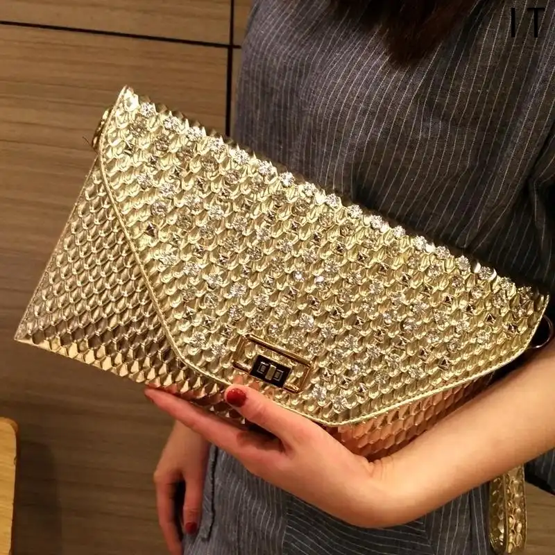 envelope clutch gold