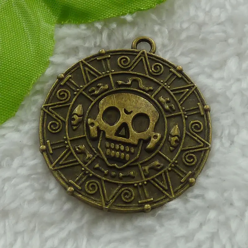 28 pieces antique bronze The pirate coin charms pendant 44x40mm 1272