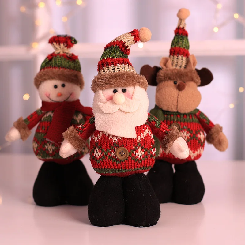 

2020 New Year Christmas Dolls Gift Doll Standing Santa Claus Snowman Elk Toys Xmas Christmas Gift for Kid Red Xmas Tree Ornament