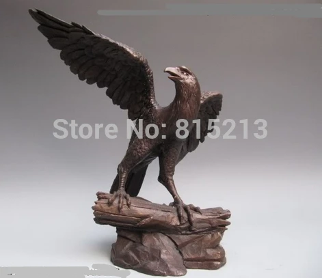 

bi0011829 16"Chinese Pure Bronze Lucky peace eagle hawk Statue