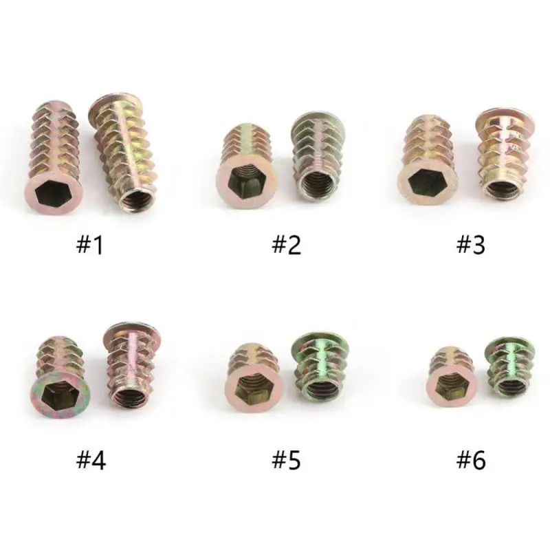 20Pcs/Set M8 Hex Drive Furniture Nuts Zinc Alloy Hex Drive Nut Threaded