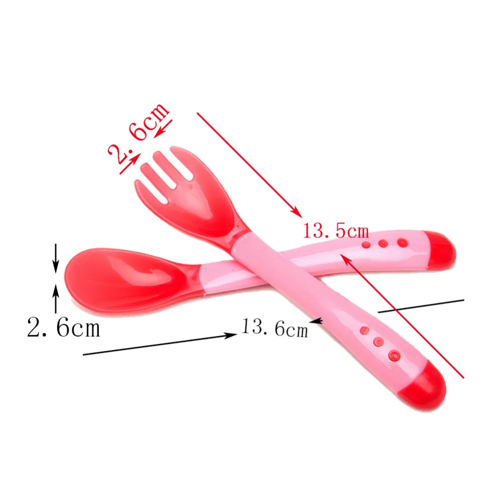 3 шт./компл. детская помощь чаша+ Температура зондирования ложка+ вилка младенческой миска для кормления детей комплект Детские Обучающие посуда кормовые