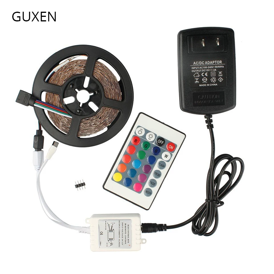 GUXEN 12V Светодиодная лента без мерцания SMD 2835 3528 световые полосы 60 светодиодов/м