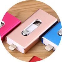 Usb флешка Otg BRU 3в1, 8 ГБ, 16 ГБ, 32 ГБ, 64 ГБ, 128 ГБ, 256 ГБ, для Iphone, Ipad, телефона, планшета, lightning, android, флеш-накопитель, Usb флешки - Цвет: Pink