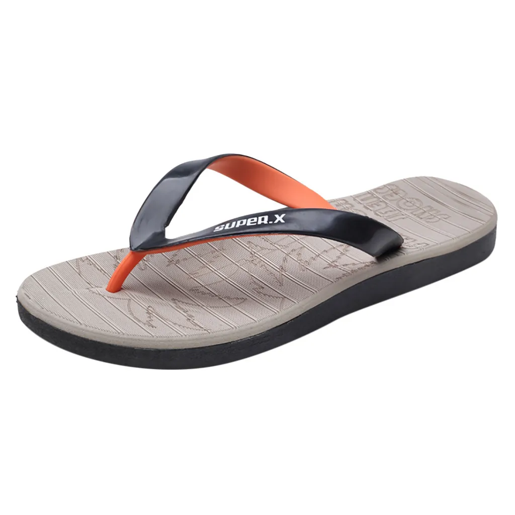 Summer Leisure Mens Flat Open Toe Non-Slip Sandals Flip Flops Beach Shoe Slipper chancletas hombre пляжные тапки мужские#XB30