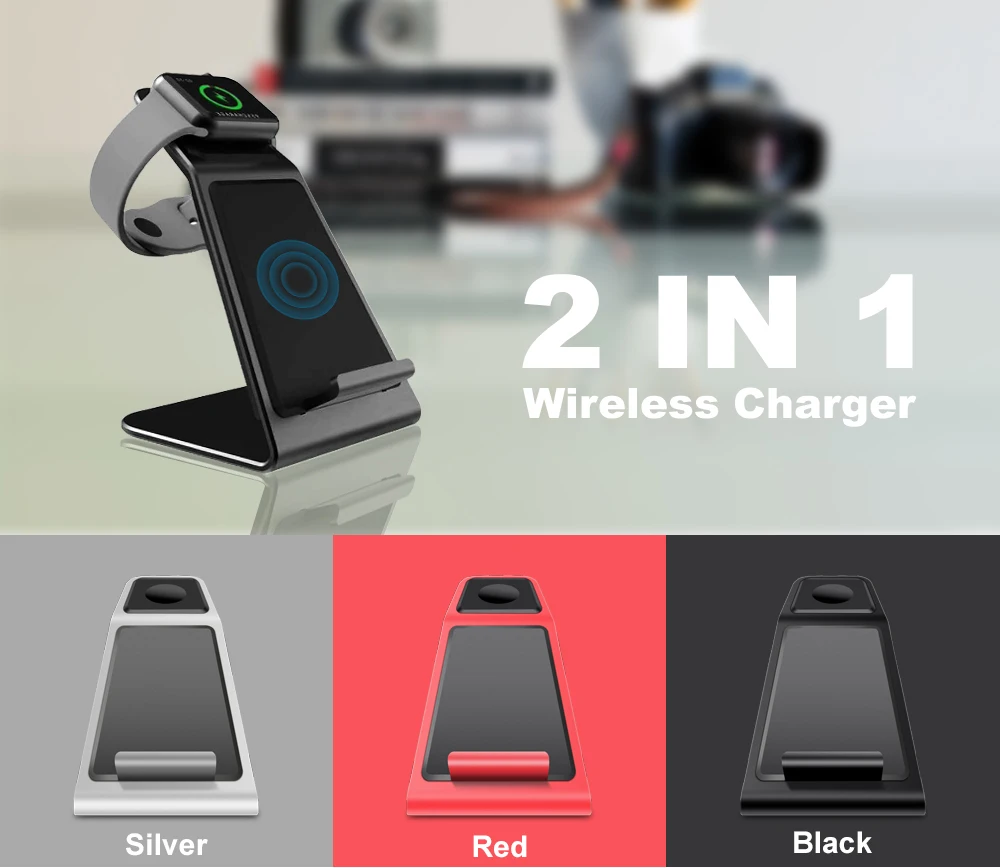 Ascromy Metal Qi Wireless Fast Holder Stand Charger For Apple Watch Series 4 3 2 Iphone XS MAX XR 8 Plus IWatch Charging Station (1)
