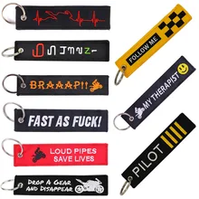 Для Airworthy брелки вышивка брелок для пилота, ключ для автомобиля брелок в виде мотоцикла chaviro