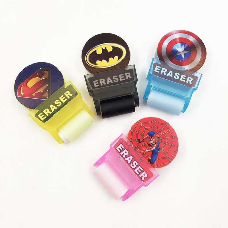 JOUDOO 4pcs Cute Cartoon Roller Eraser Roller Art Sketch Rubber Pencil