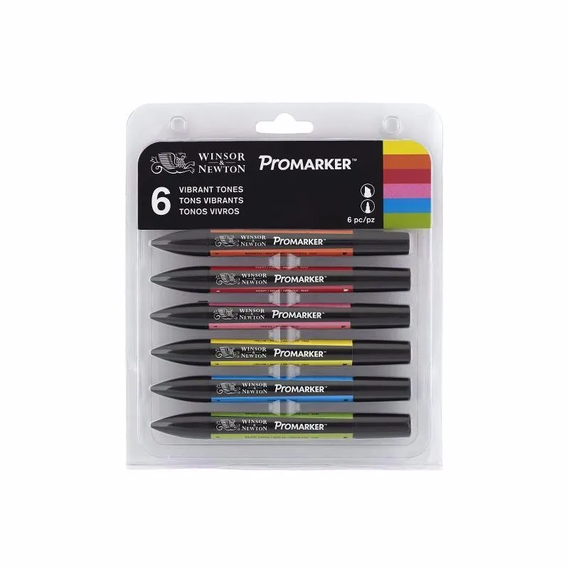 Фломастеры Winsor& Newton Promarker с двумя наконечниками, 6 цветов и 12 цветов, кисть для художника-блендера