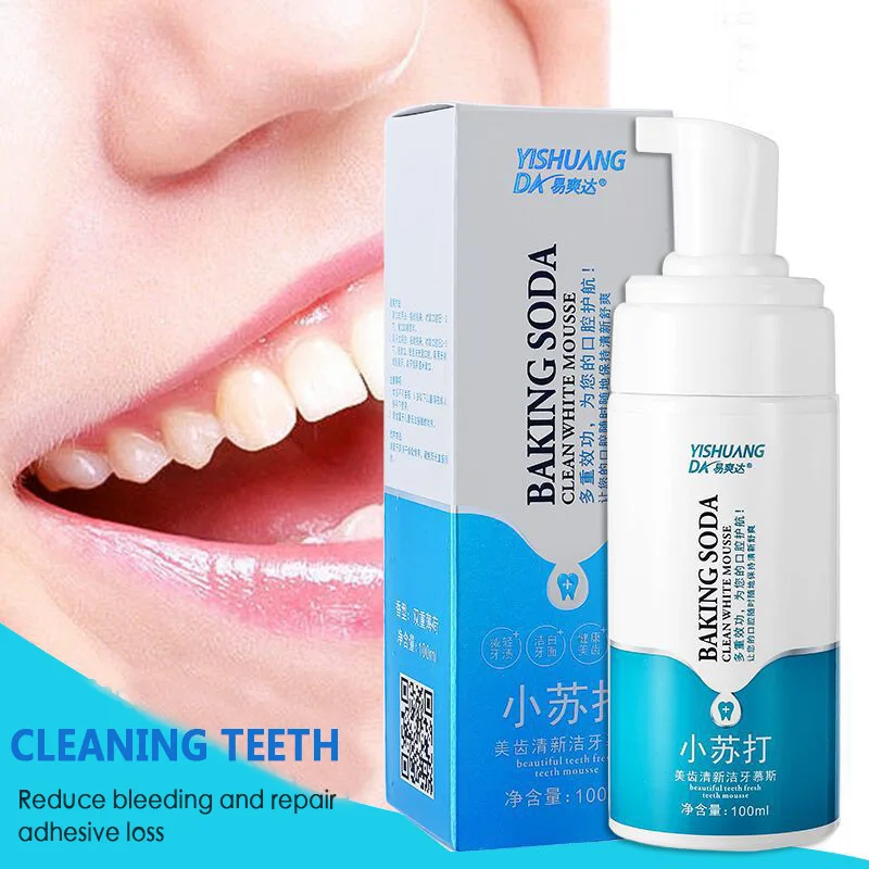 1 шт., 100 мл, содовый мусс, очищающая зубная пена, зубная паста, Очищающий мусс, свежий тон, удаление пятен, отбеливание зубов, уход за полостью рта, TSLM2