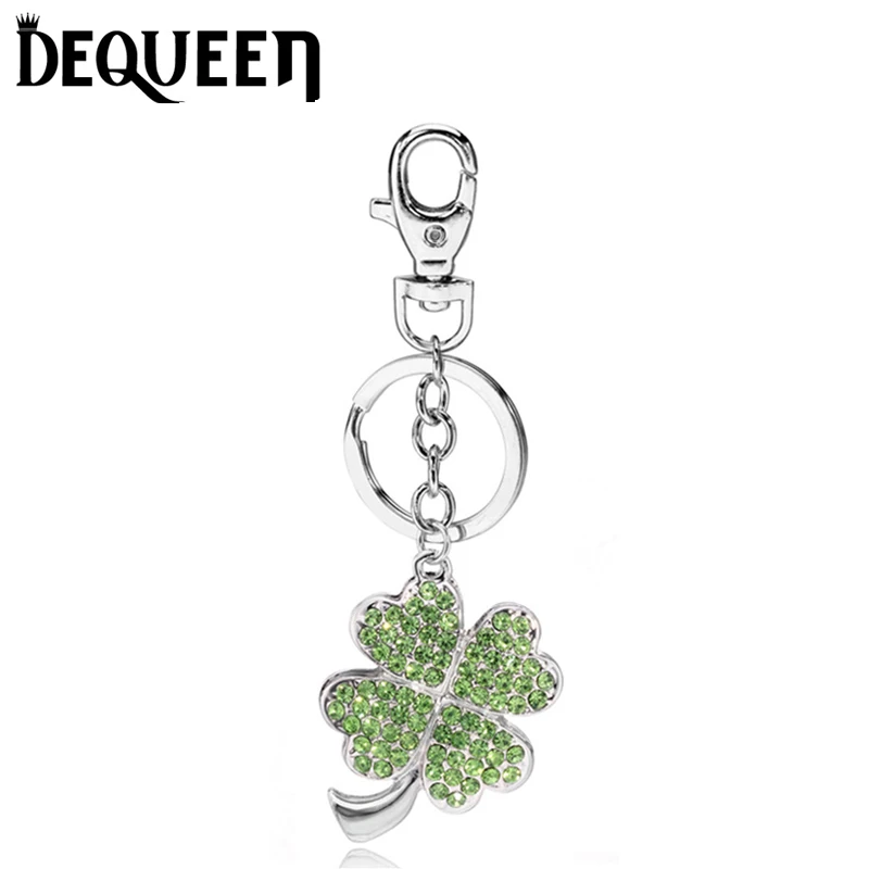 Luxury Crystal Keychain Lucky Leaf Key Chains Holder Purse Bag Pendant
