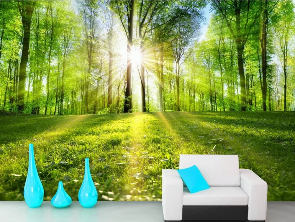 wallpaper scenery for walls Custom 3d background wallpapers Forest landscape trail